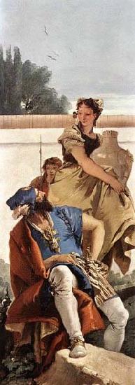 Giovanni Battista Tiepolo A Seated Man and a Girl with a Pitcher Norge oil painting art